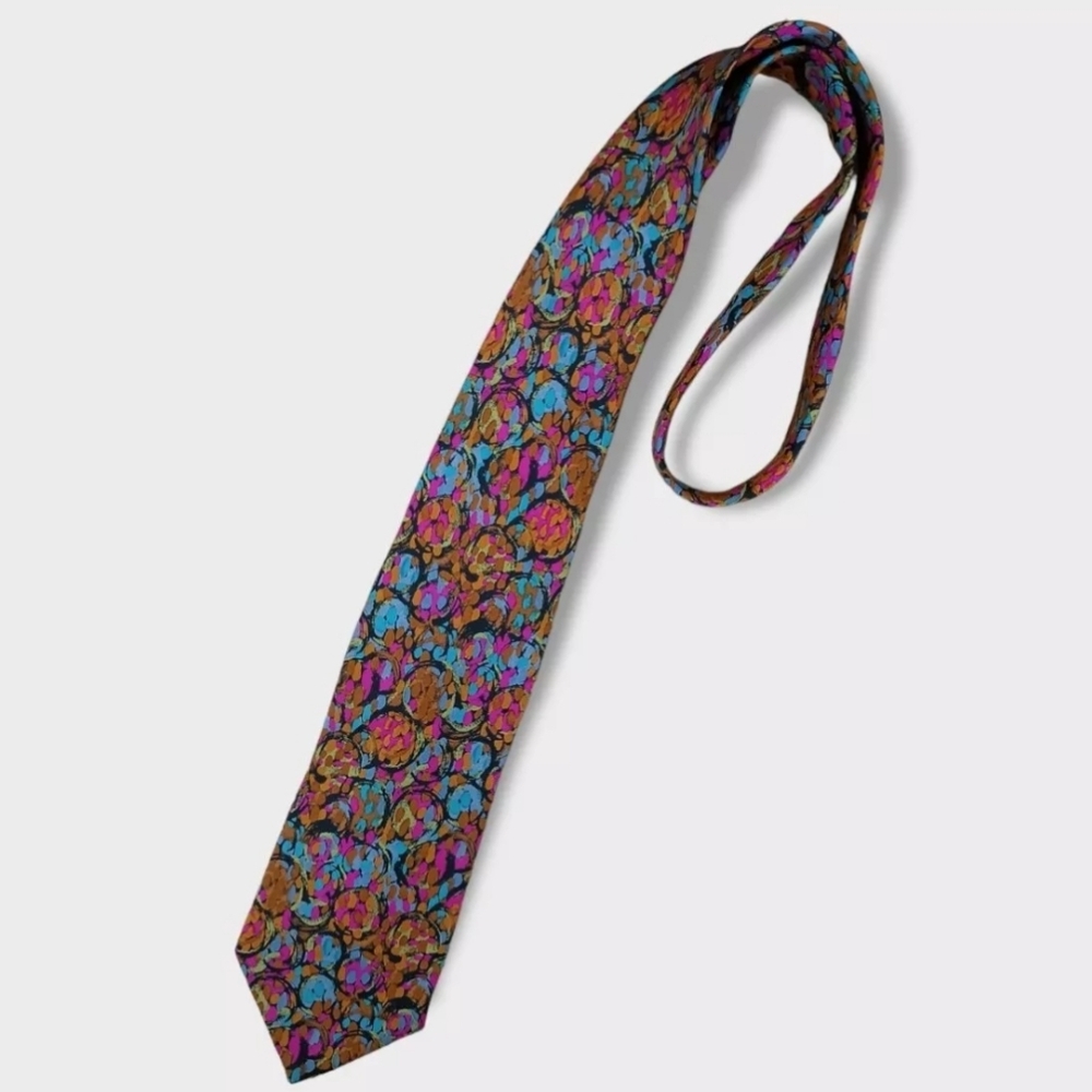 🆕MISSONI Blue/Purple Art Silk LUXURY Tie ITALY